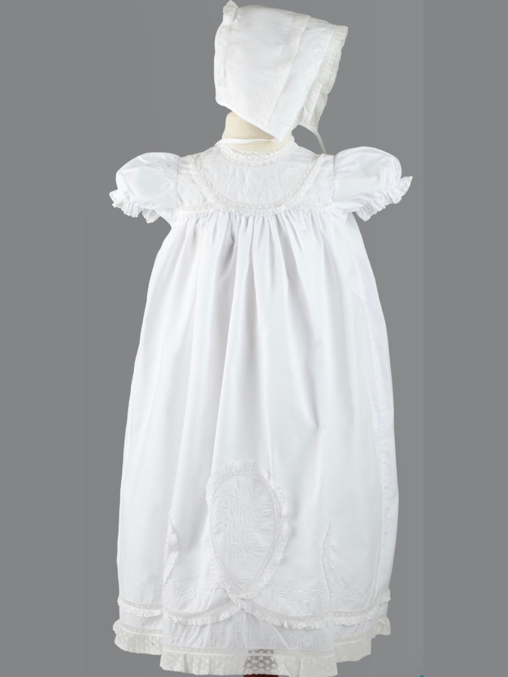 Lacy Yoke Christening Gown Set