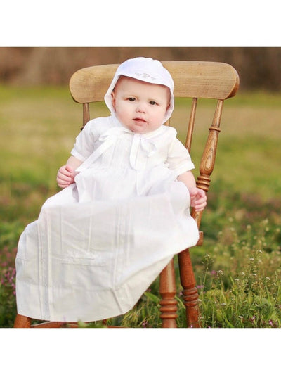 Boys Pleated Christening Gown Set