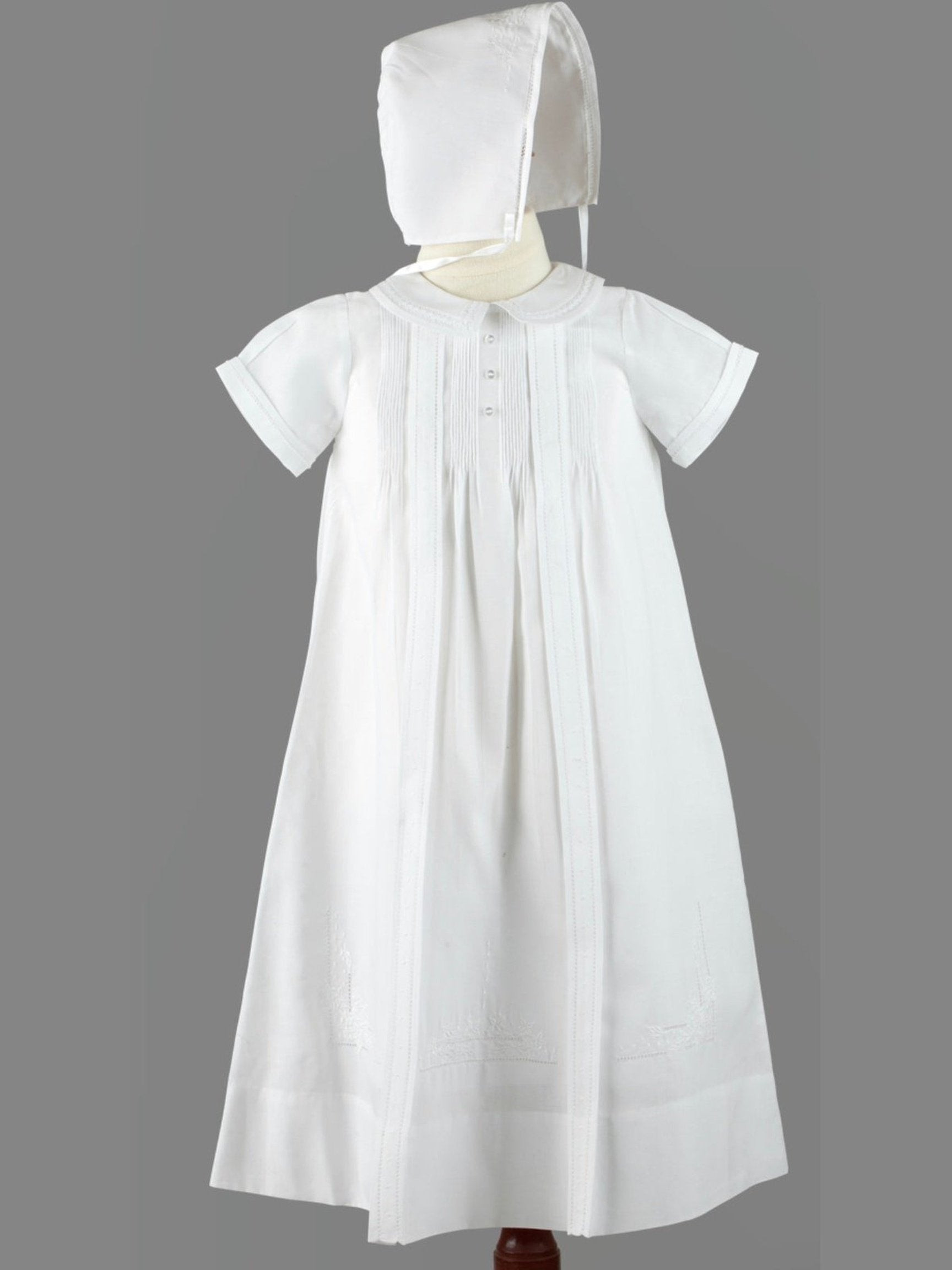 Boys Pleated Christening Gown Set