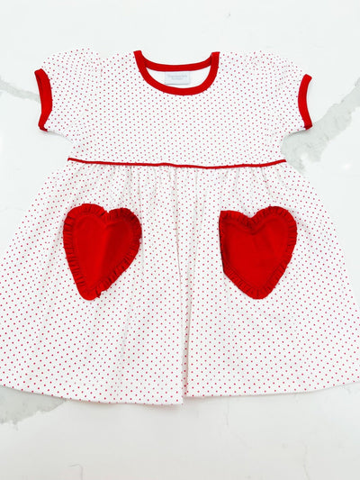 Ansley Popover Dress w/Heart Pockets - Posh Tots Children's Boutique