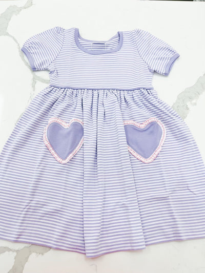 Ella Popover Dress w/Heart Pockets - Posh Tots Children's Boutique