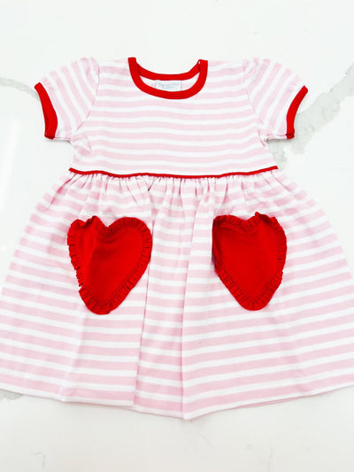 Kelbie Popover Dress w/Heart Pockets - Posh Tots Children's Boutique