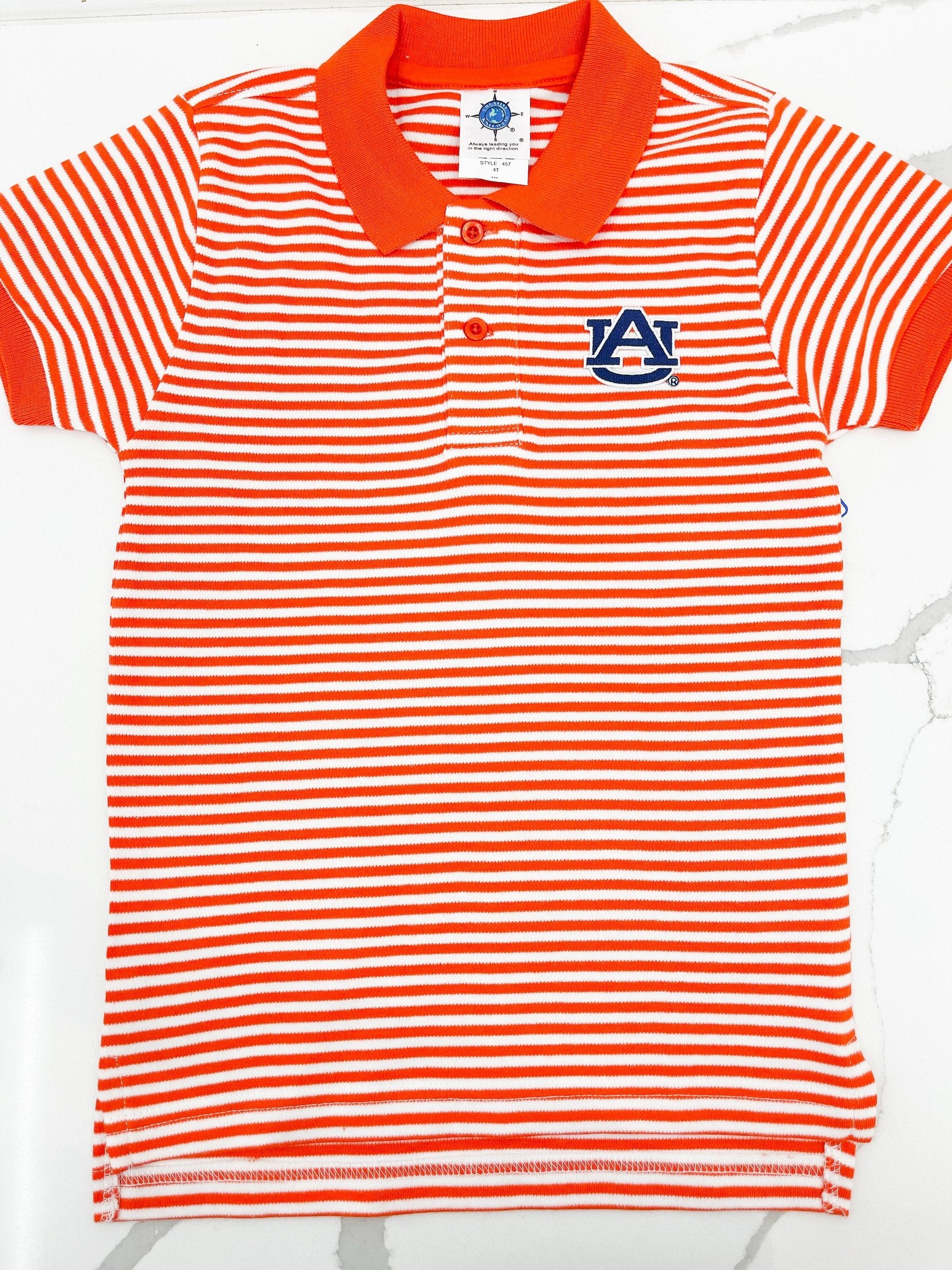 Auburn Striped Polo