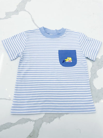 Blue Stripe S/S Shirt w/Bulldozer