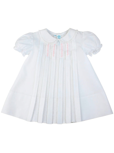 Lace Inlay Pleated Dress - Posh Tots Children's Boutique