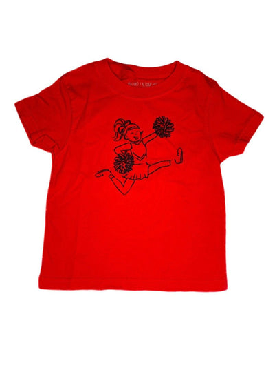 T-Shirt, Short Sleeve Red Cheerleader