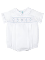 Smocked Embroidered Diamond Creeper