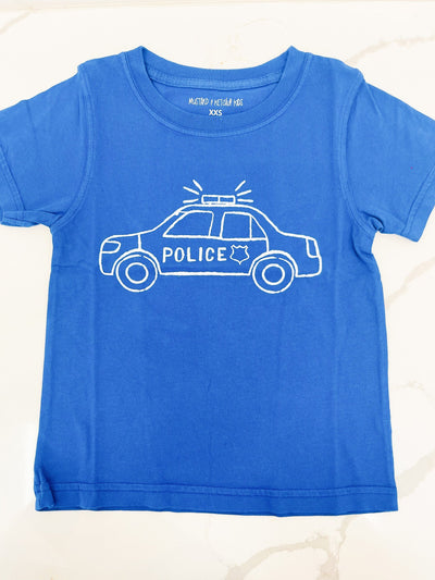 T-Shirt S/S Police Car - Royal Blue