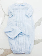 Blue Smocked Converter Gown Set