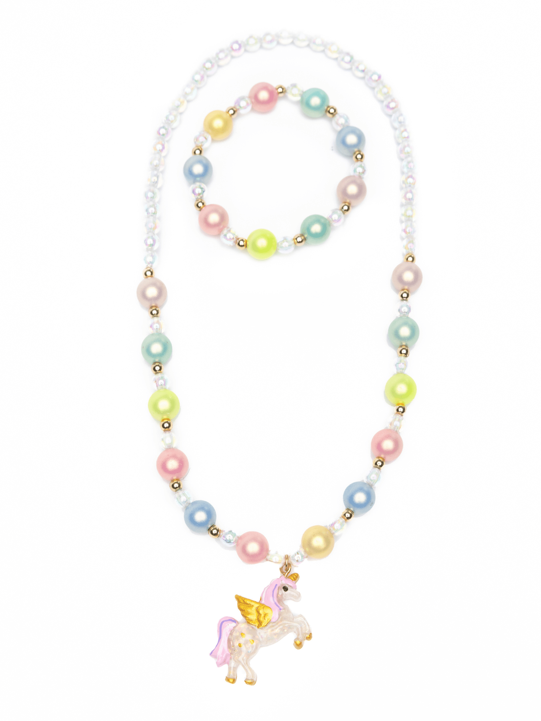 HAPPY-GO-UNICORN NECKLACE BRACELET SET