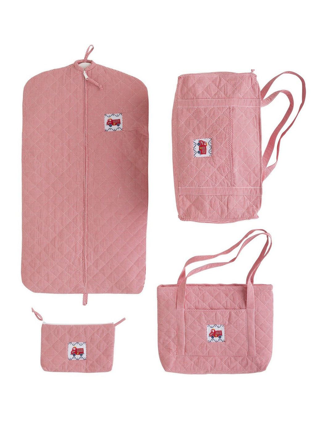 Quilted Luggage - Red Firetruck
