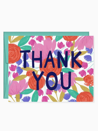 Thank You Painted Floral Card