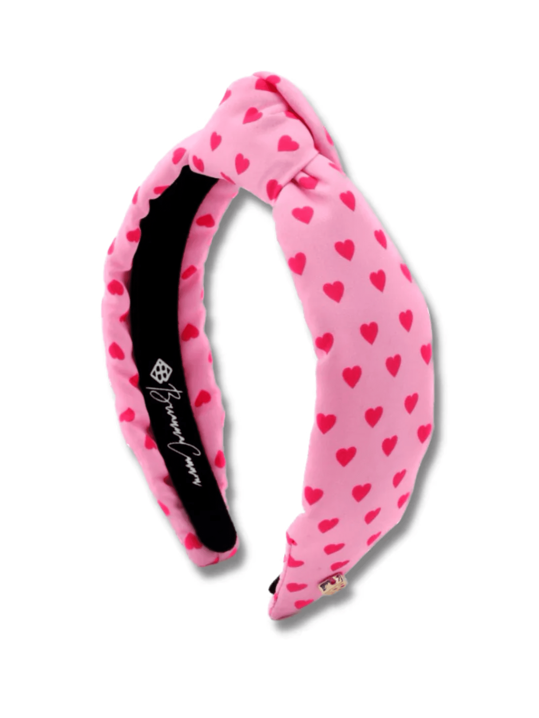 Brianna Cannon Pink Headband with Red Heart Accents Brianna Cannon Thin Red Velvet Headband with Red Hearts  main image 4