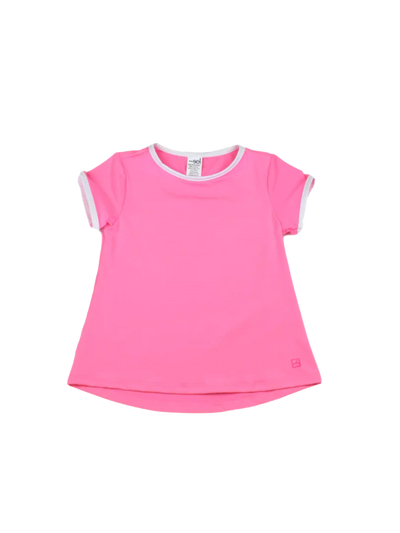 Bridget Basic Tee - Pink/White - Posh Tots Children's Boutique