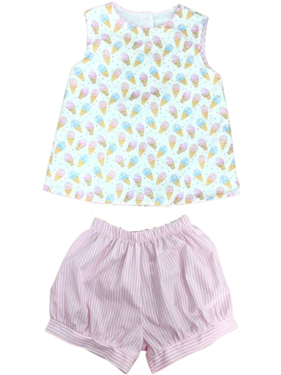 Eliot Bloomer/Banded Short Set - Ice Cream