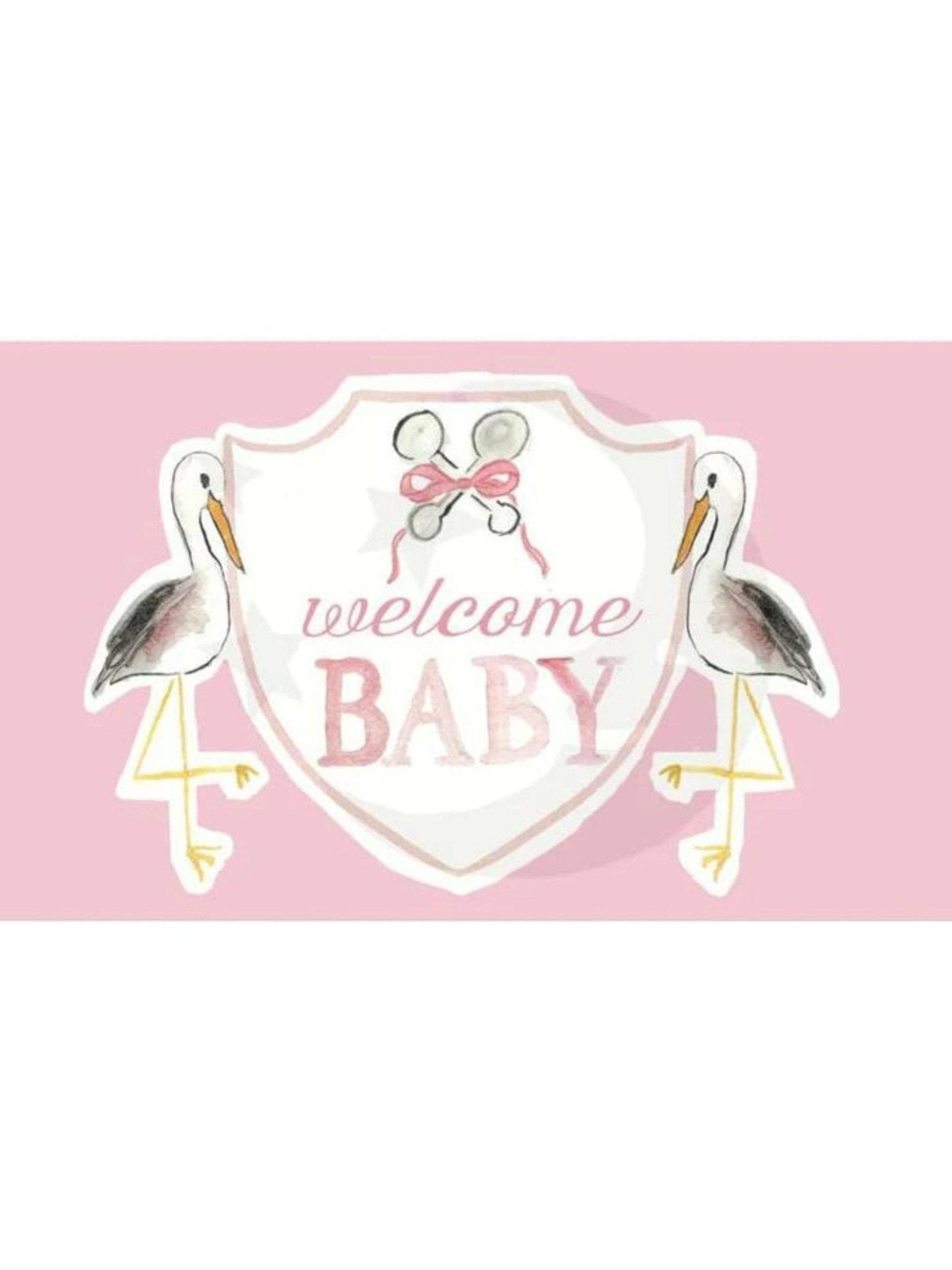"Welcome Baby" Stork Flag
