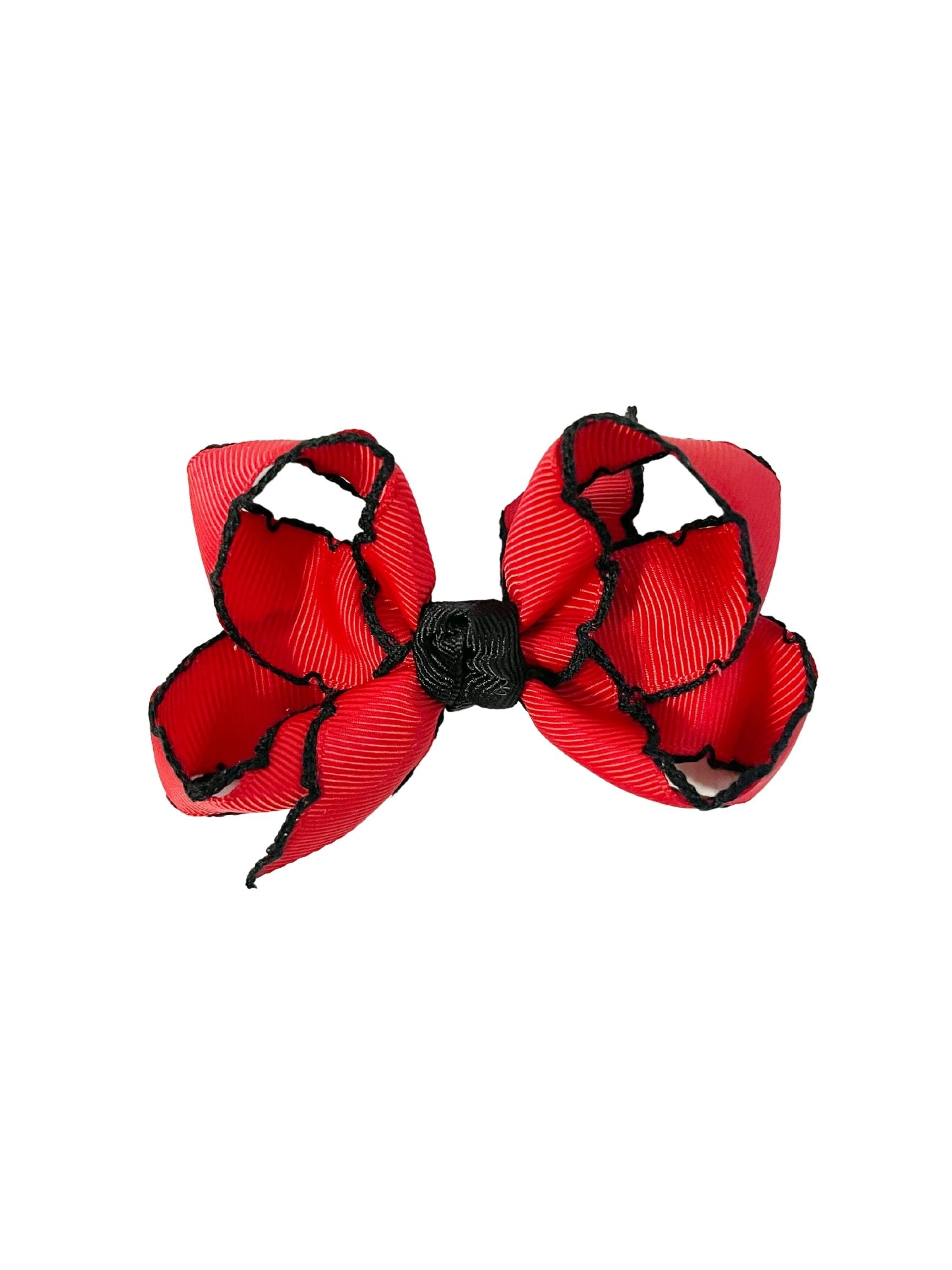 Red & Black Moonstitch Bow