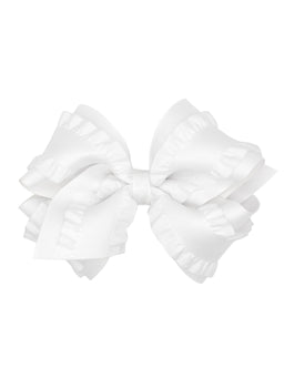 Leather LV Hair Bow in White- Shop By Designer - - Bows Posh Puppy Boutique