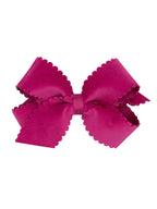 Scalloped Edge Faux Velvet Bow