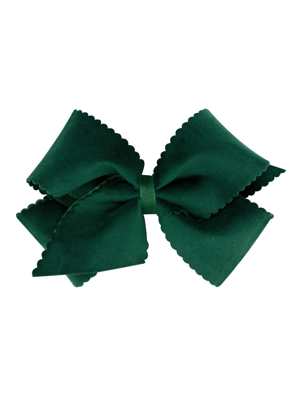 Scalloped Edge Faux Velvet Bow