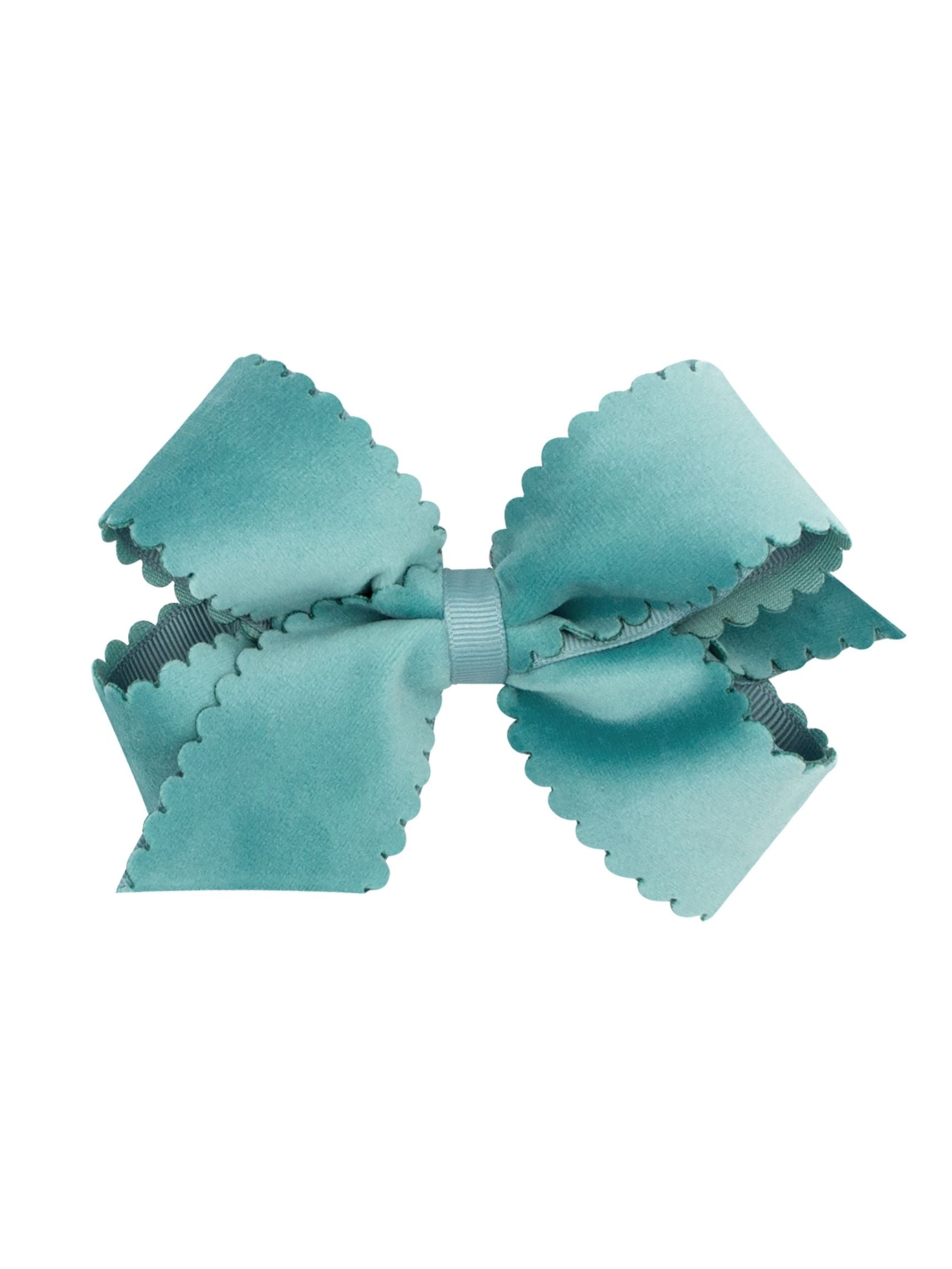 Scalloped Edge Faux Velvet Bow