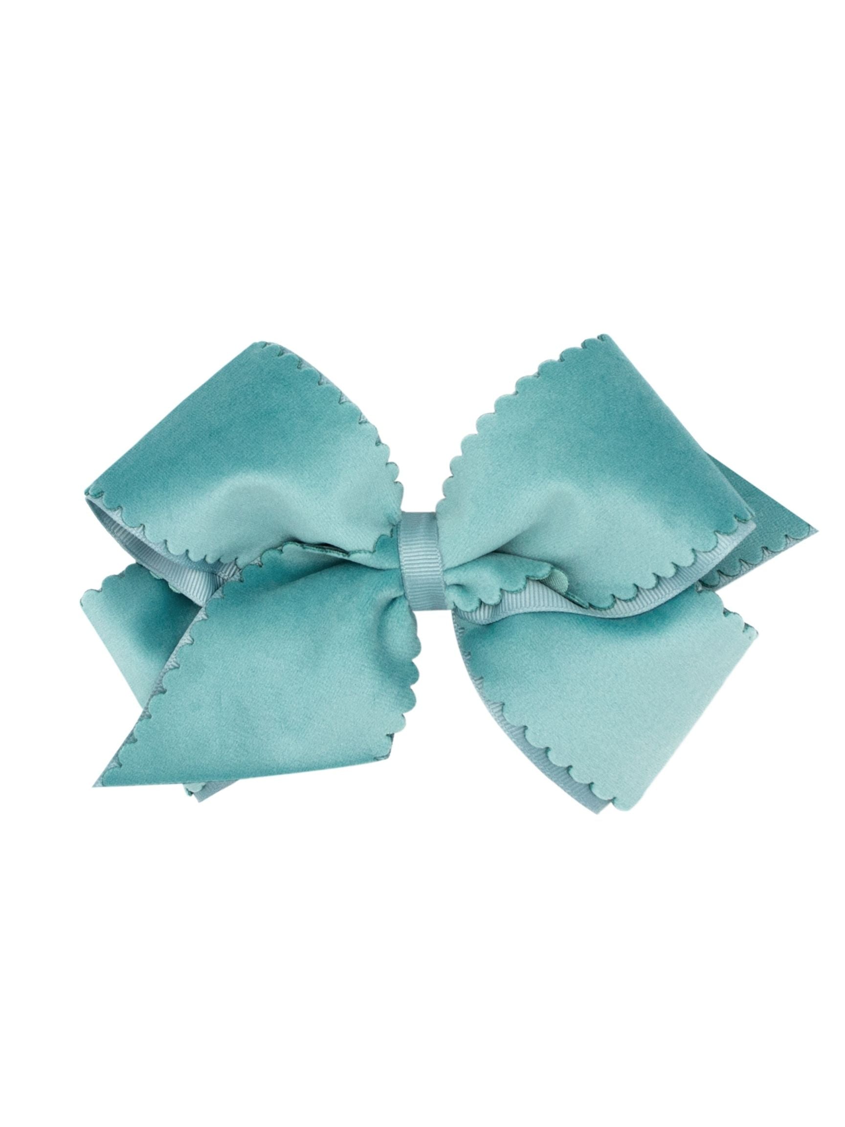 Scalloped Edge Faux Velvet Bow