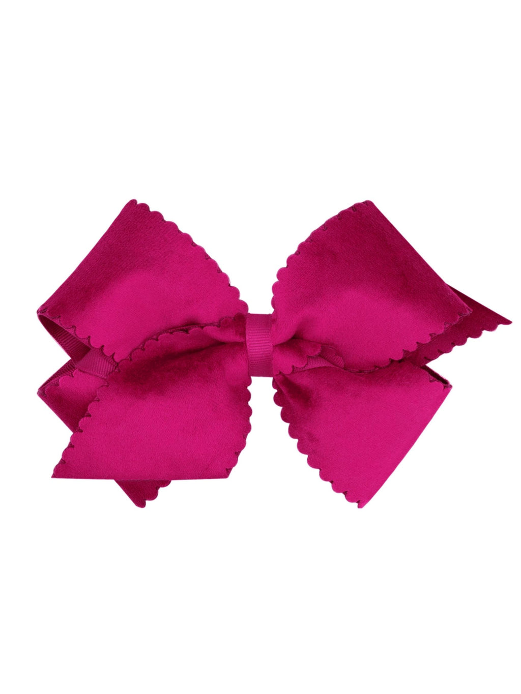 Scalloped Edge Faux Velvet Bow