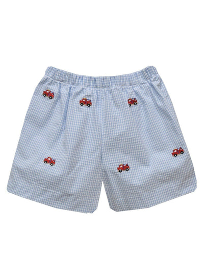Tow Truck Embroidered Shorts