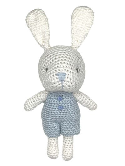 Bunny Bamboo Crochet Rattle - Blue