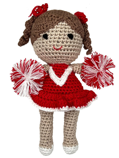 Cheerleader Bamboo Crochet Rattle