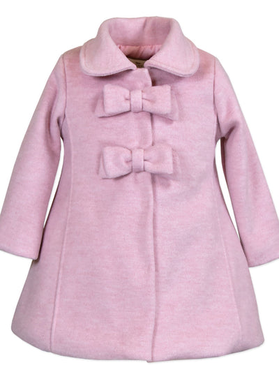 Two-Bow Car Coat - Pink