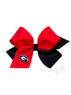 Two-tone Collegiate Embroidered Grosgrain Hair Bow