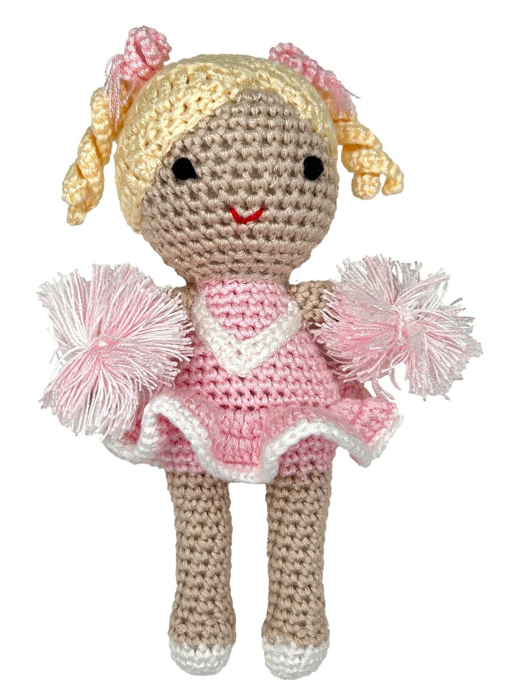 Cheerleader Bamboo Crochet Rattle