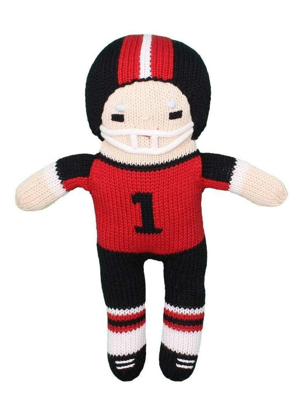 Football Player Bamboo Crochet Rattle