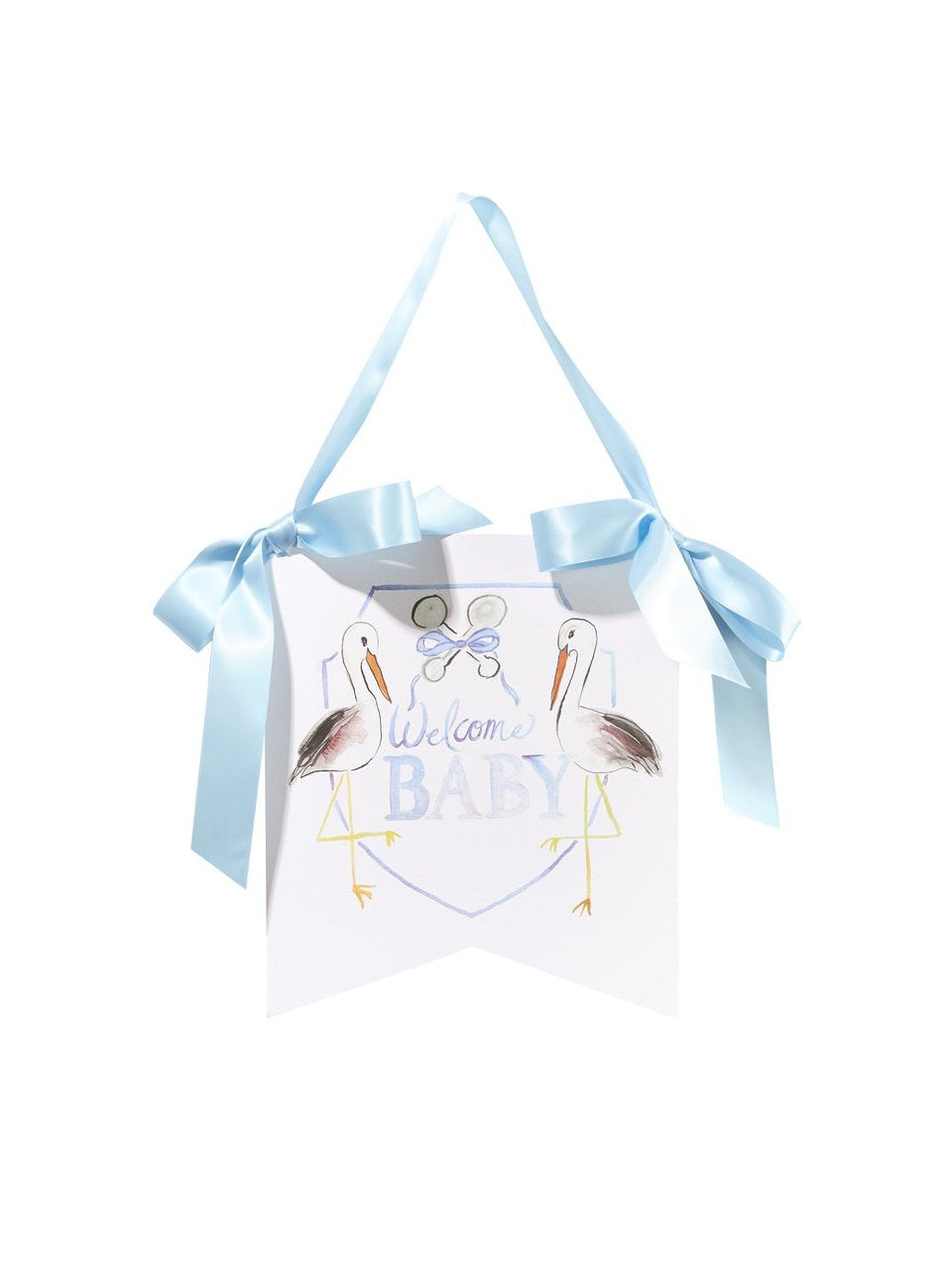 "Welcome Baby" Stork Hanger