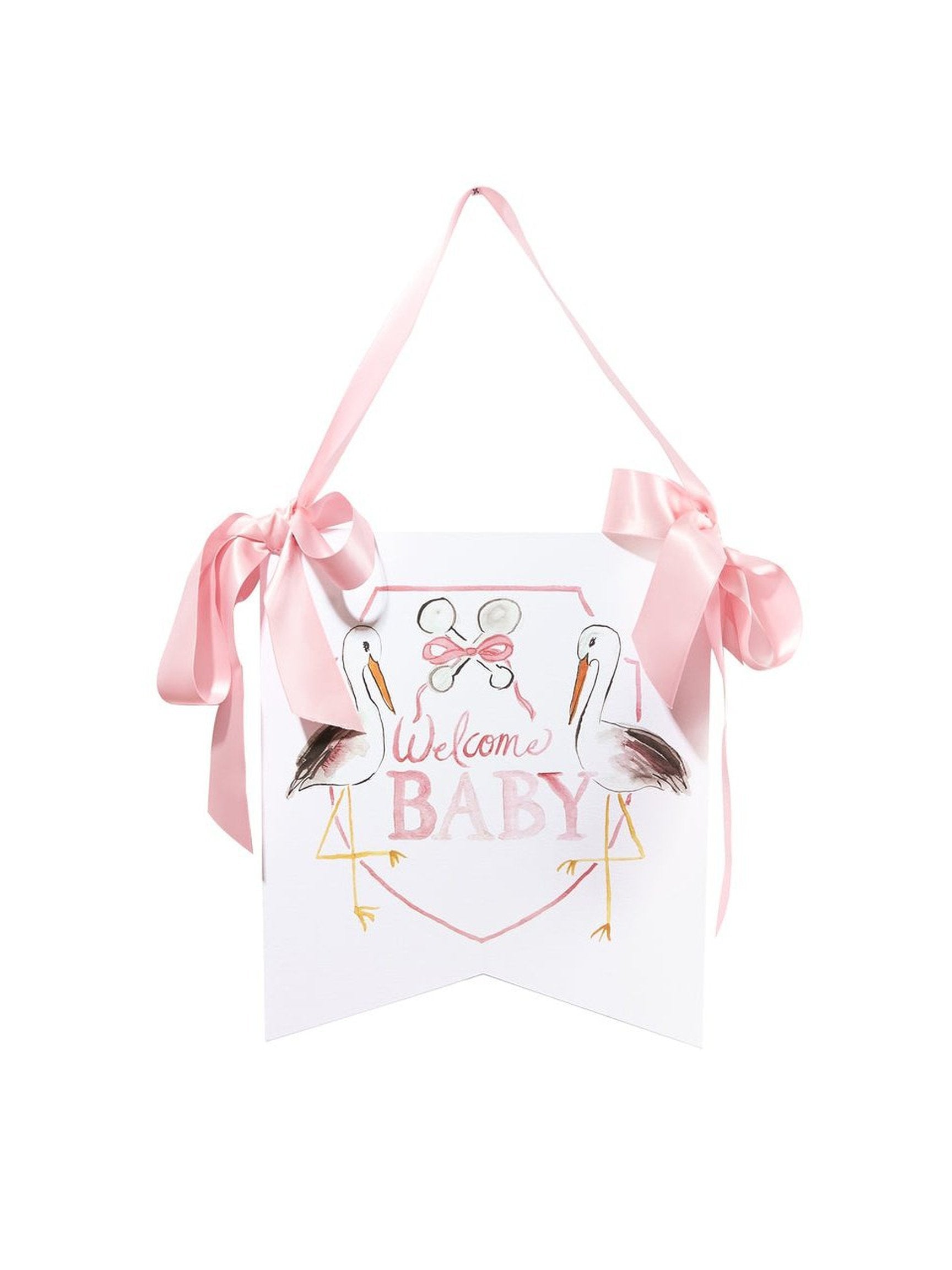 "Welcome Baby" Stork Hanger