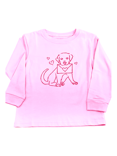 Pink Valentine Lab Pup L/S T-Shirt