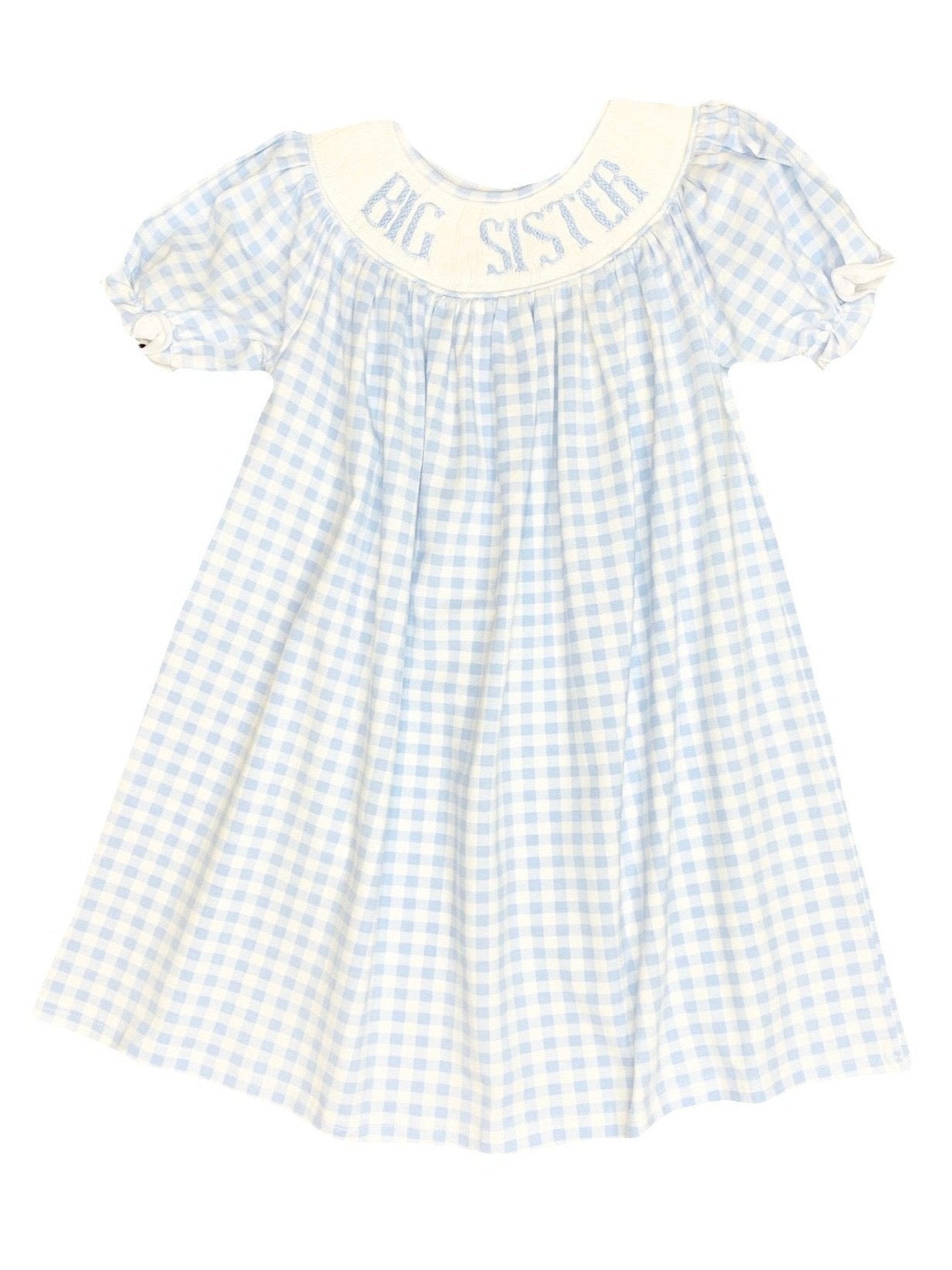 Big Sister Smocked Dress - Blue