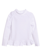 White Ruffle Rash Guard