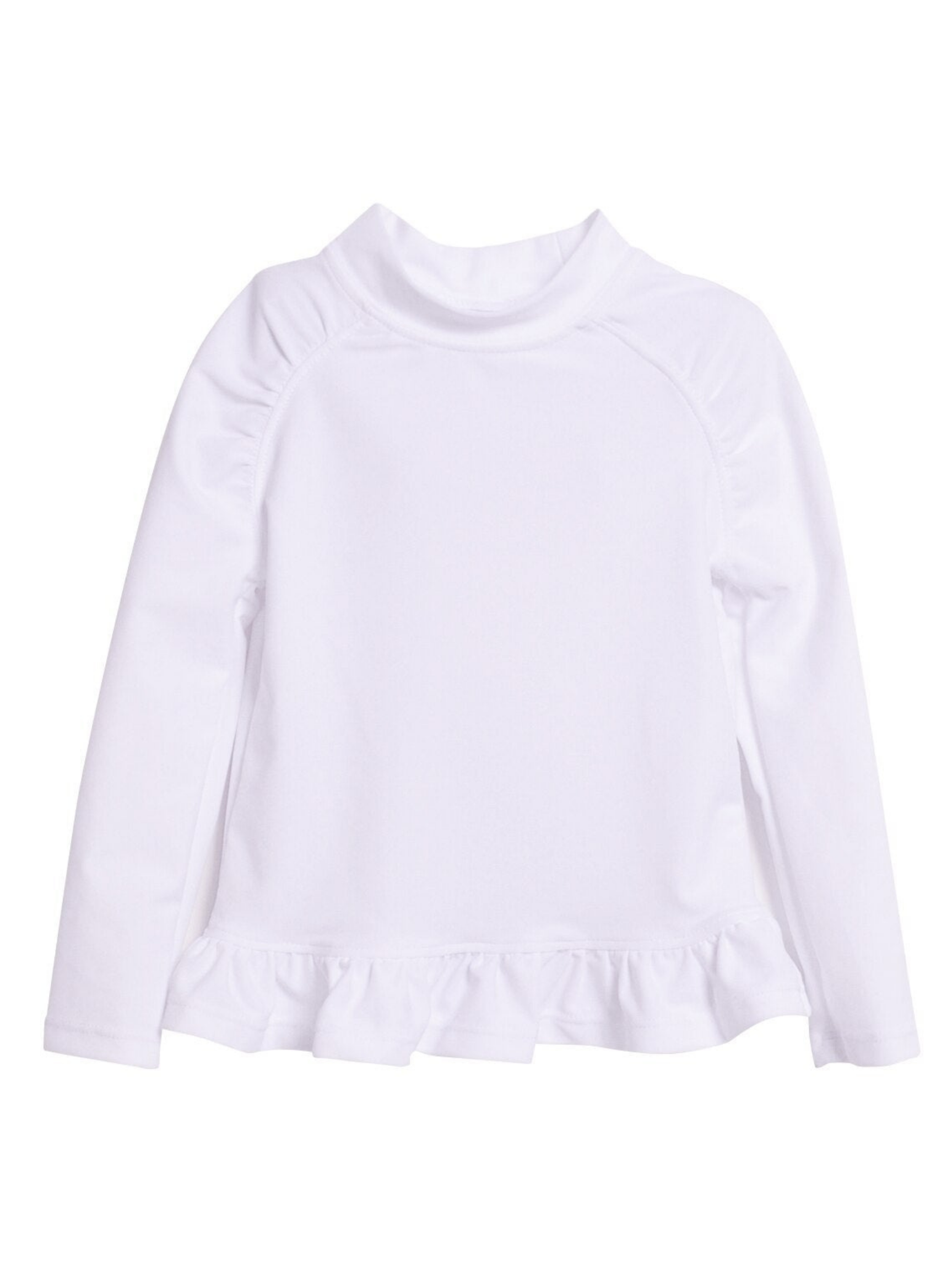 White Ruffle Rash Guard