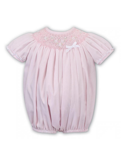 Light Pink Hand-Smocked Bubble