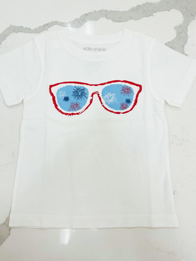 White Patriotic Sunglasses T-Shirt