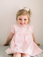 Big Sister Embroidered Pink Dress