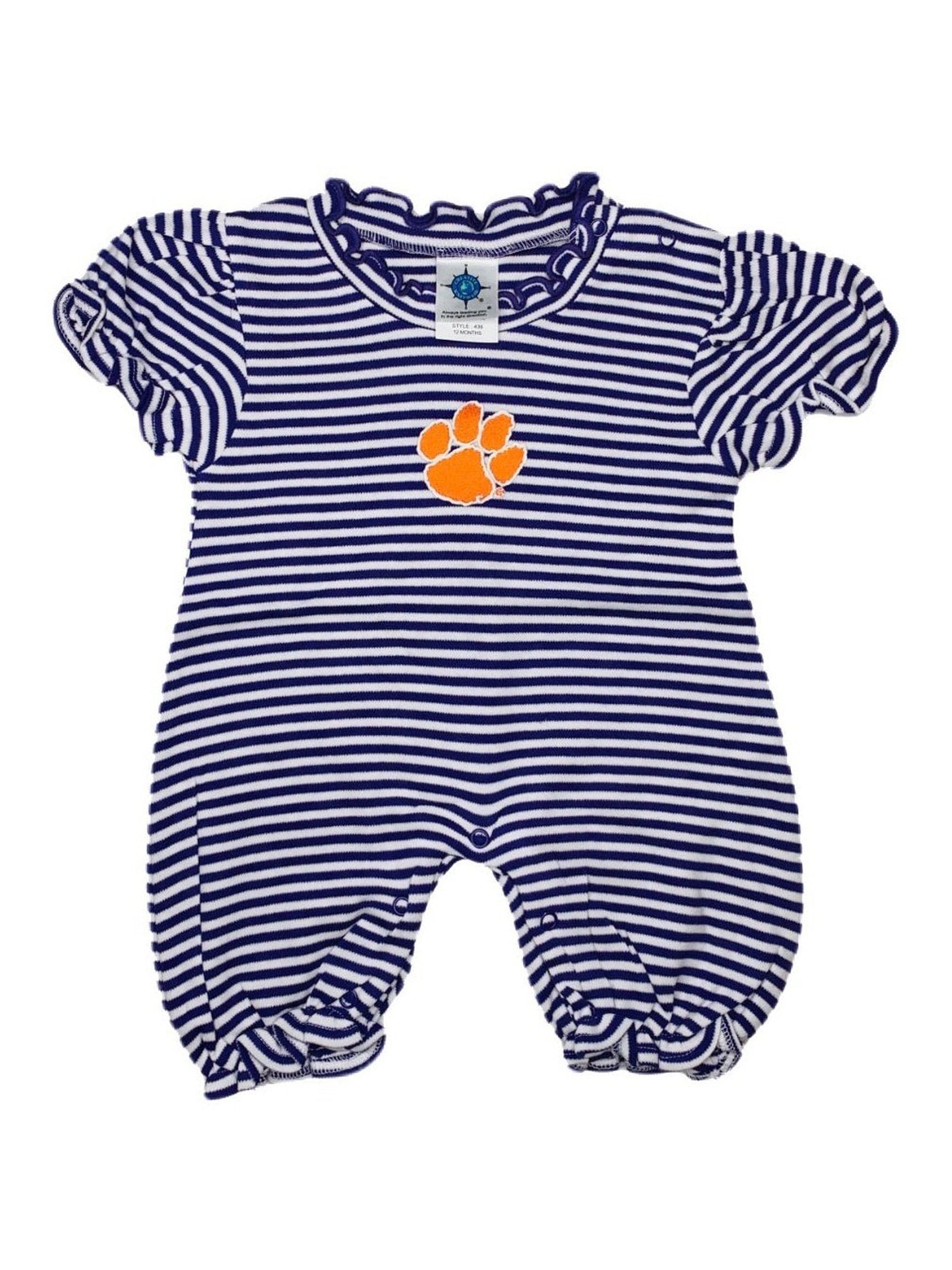 Clemson Puff Sleeve Romper