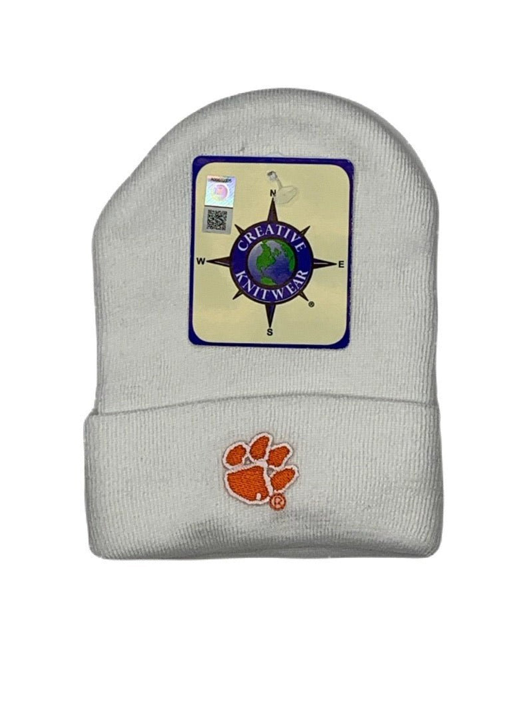 Clemson White Knit Cap