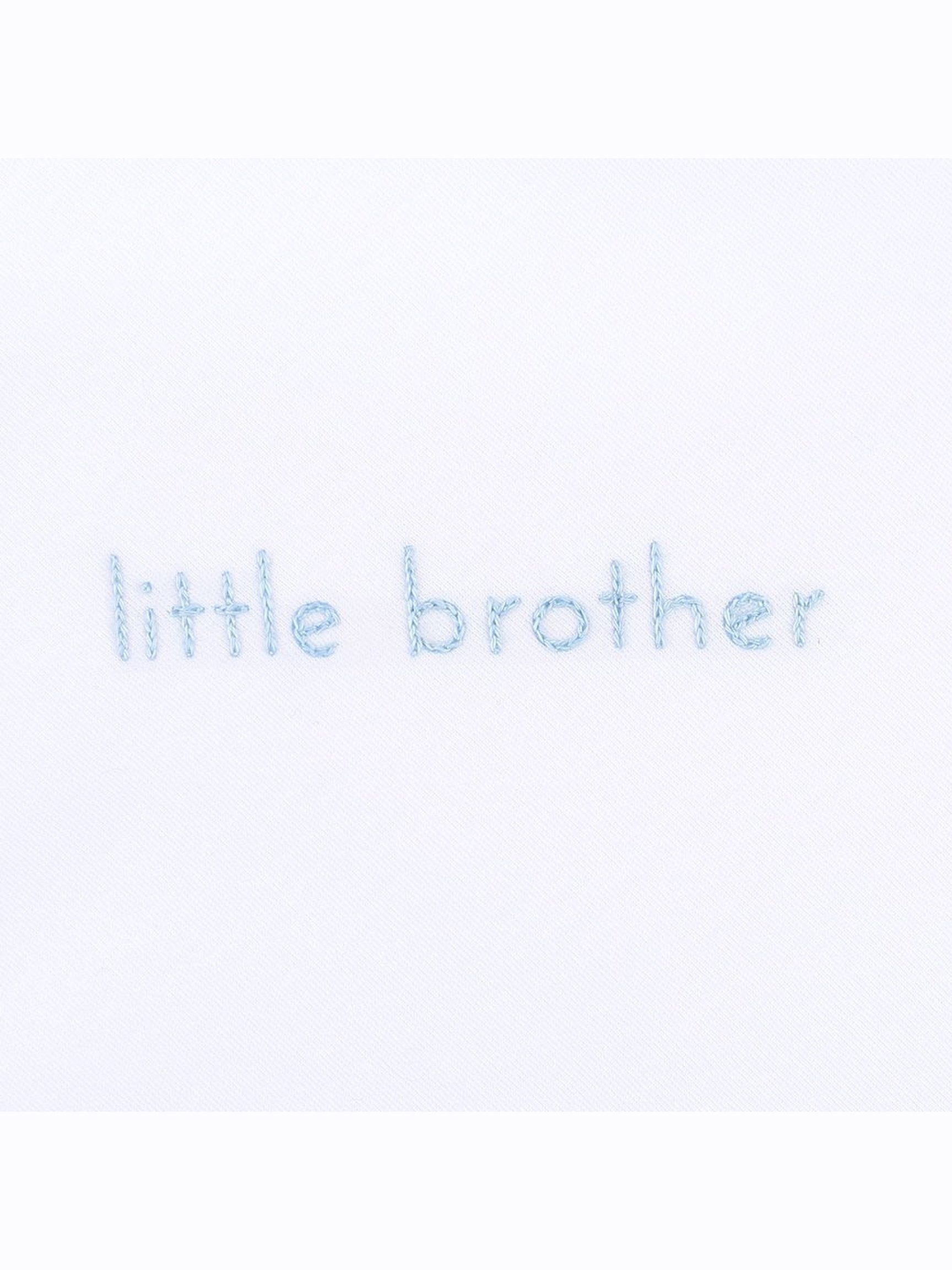 "Little Brother" Embroidered Zip Pajamas
