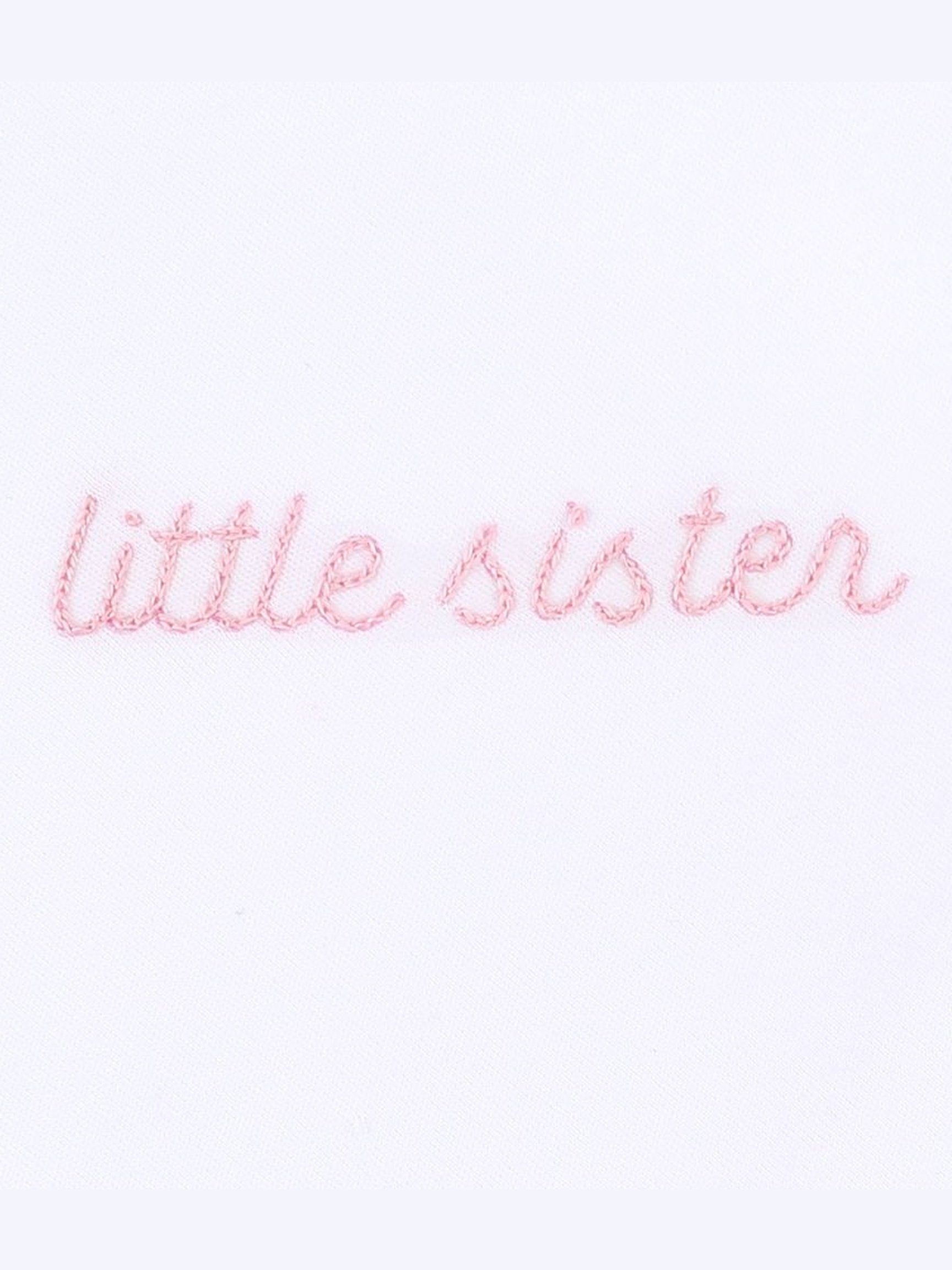 "Little Sister" Embroidered Zip Pajamas