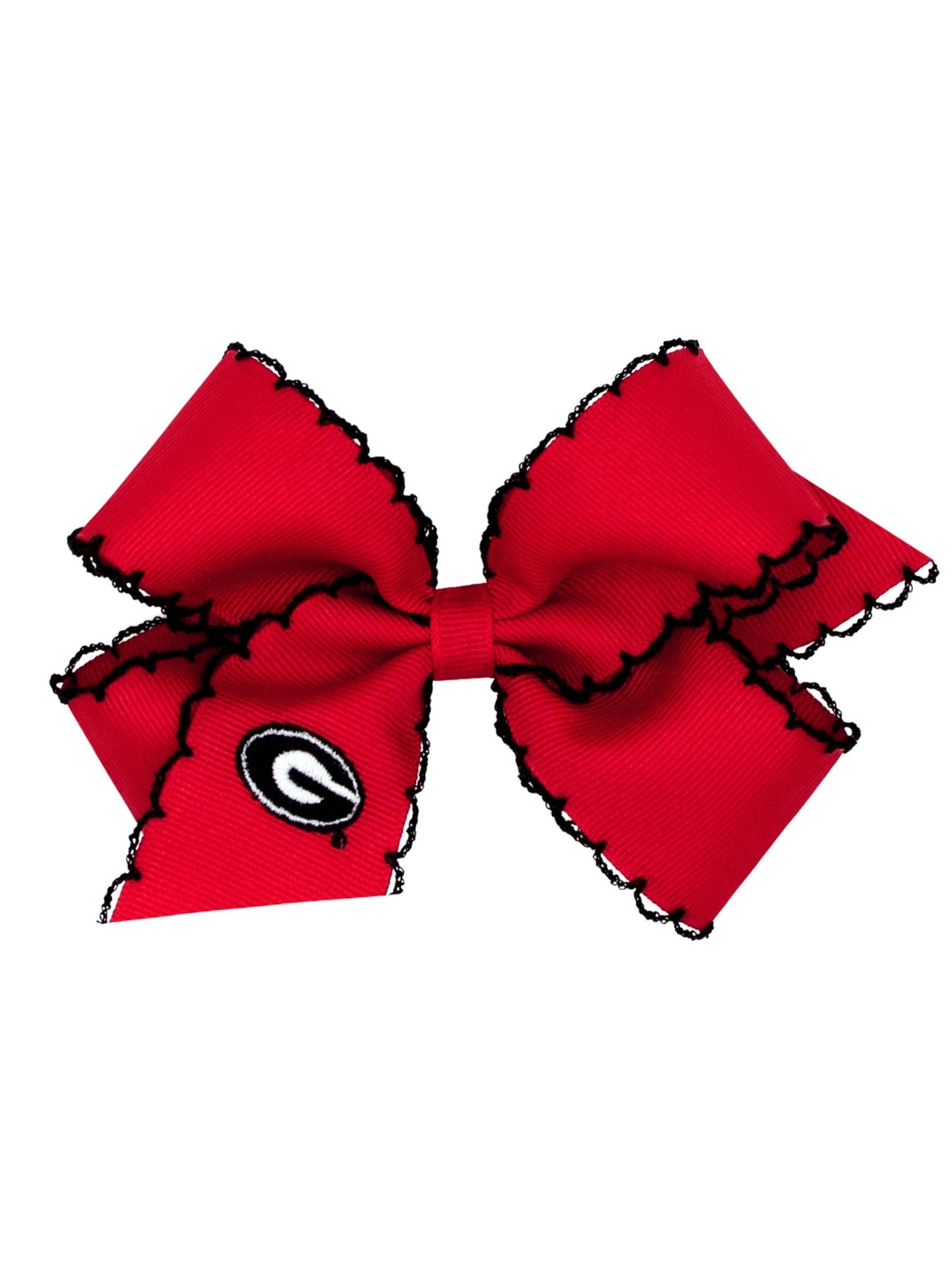 Moonstitch Embroidered Grosgrain Bow - Collegiate