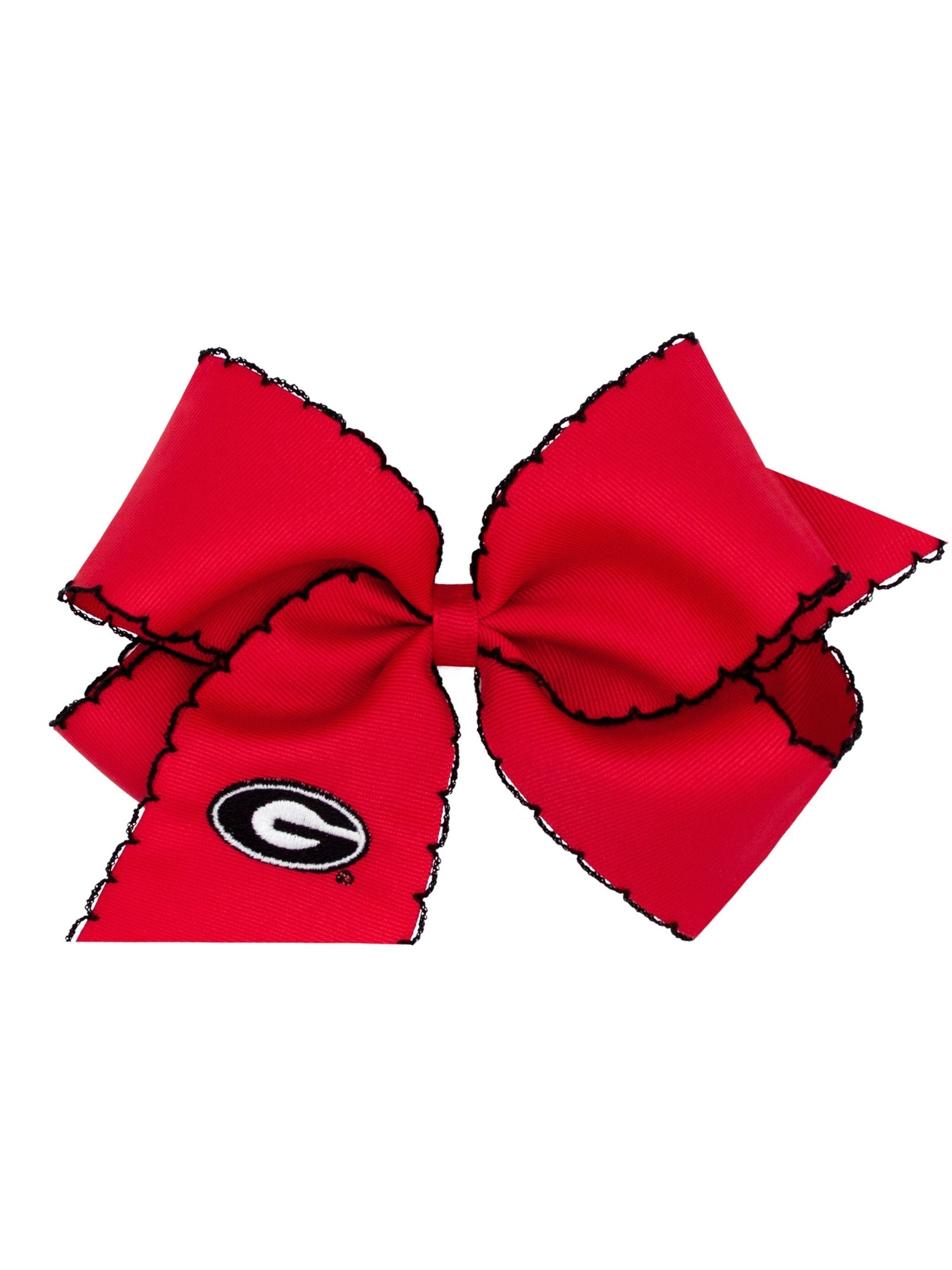 Moonstitch Embroidered Grosgrain Bow - Collegiate