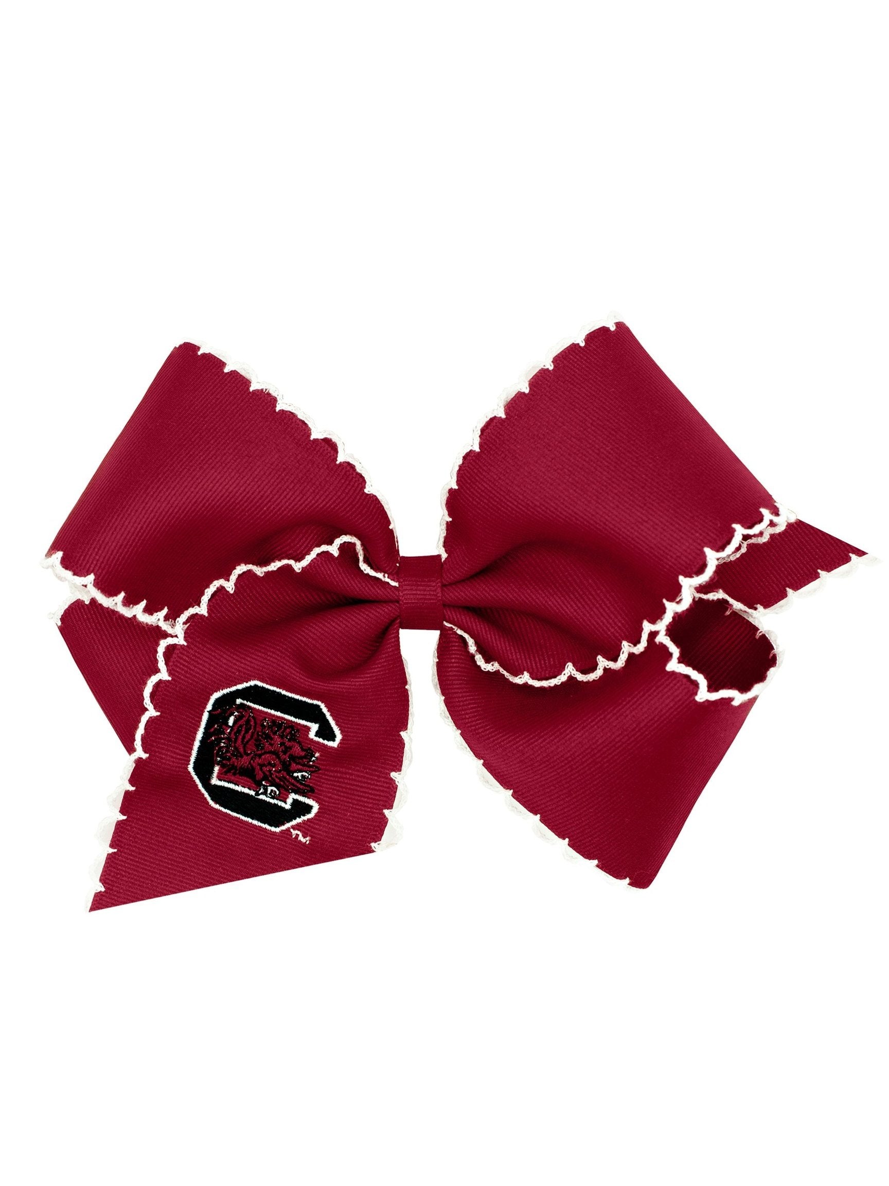 Moonstitch Embroidered Grosgrain Bow - Collegiate